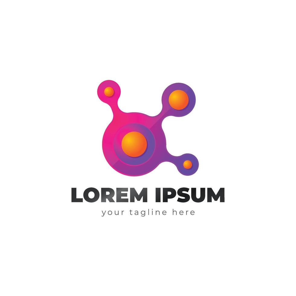 gradient hub logo template design vector