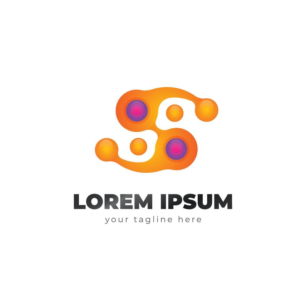 gradient hub logo template design vector