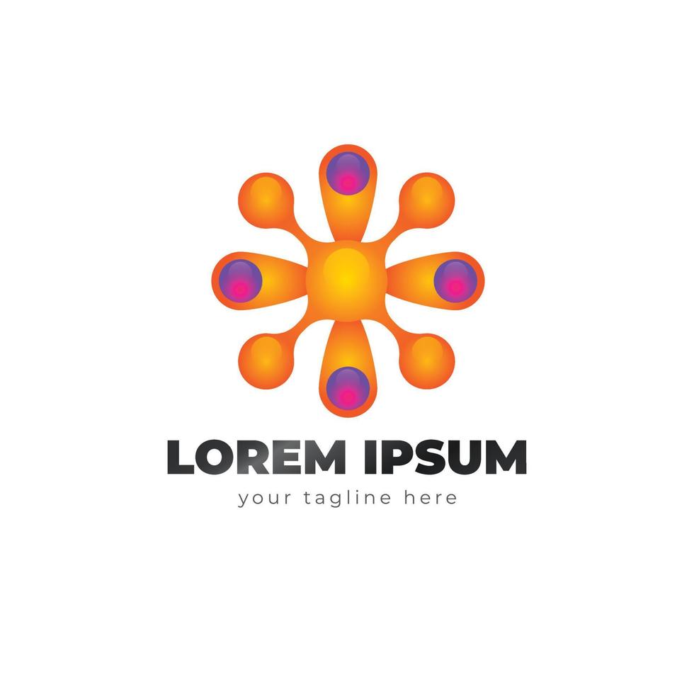 gradient hub logo template design vector