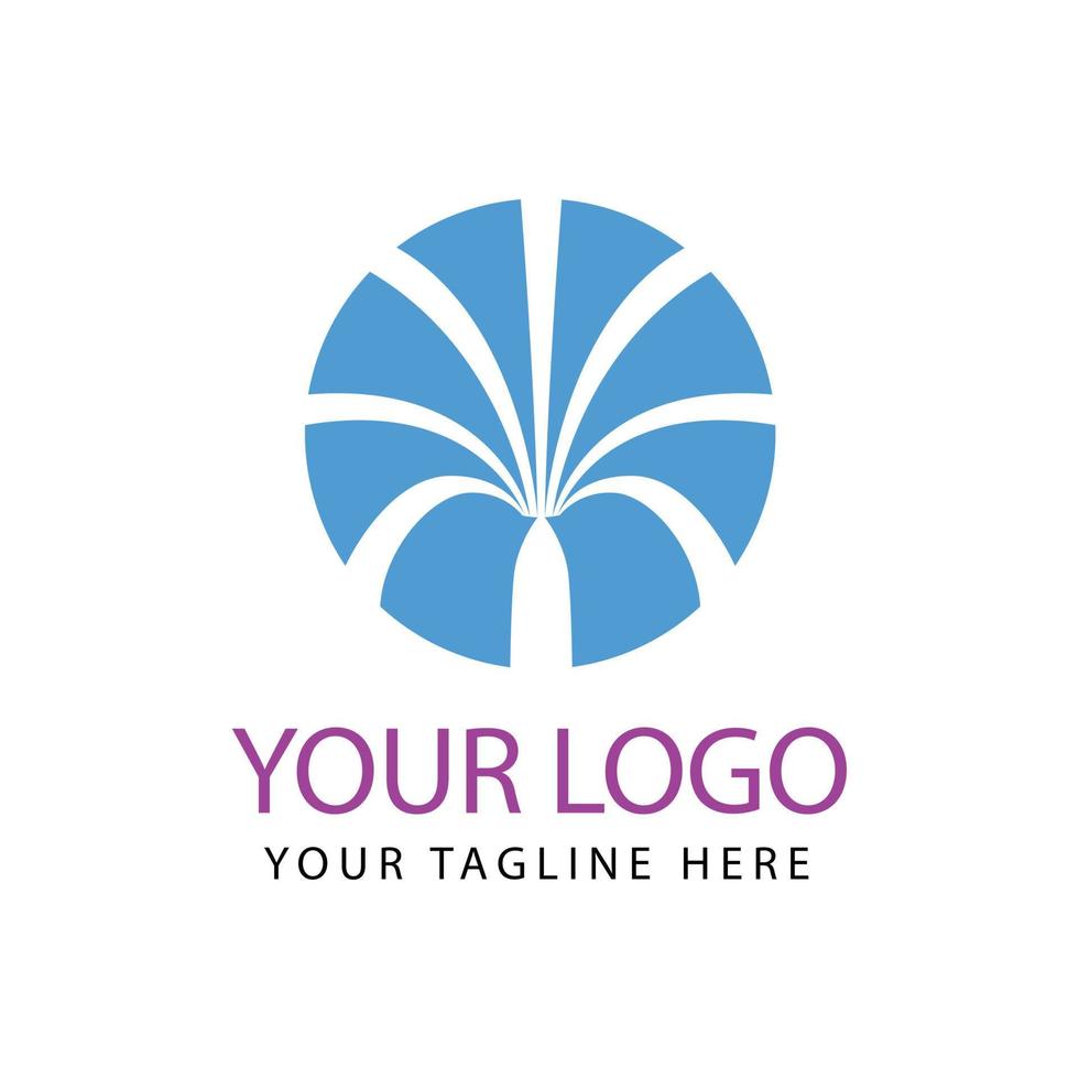 flat hub logo design template vector