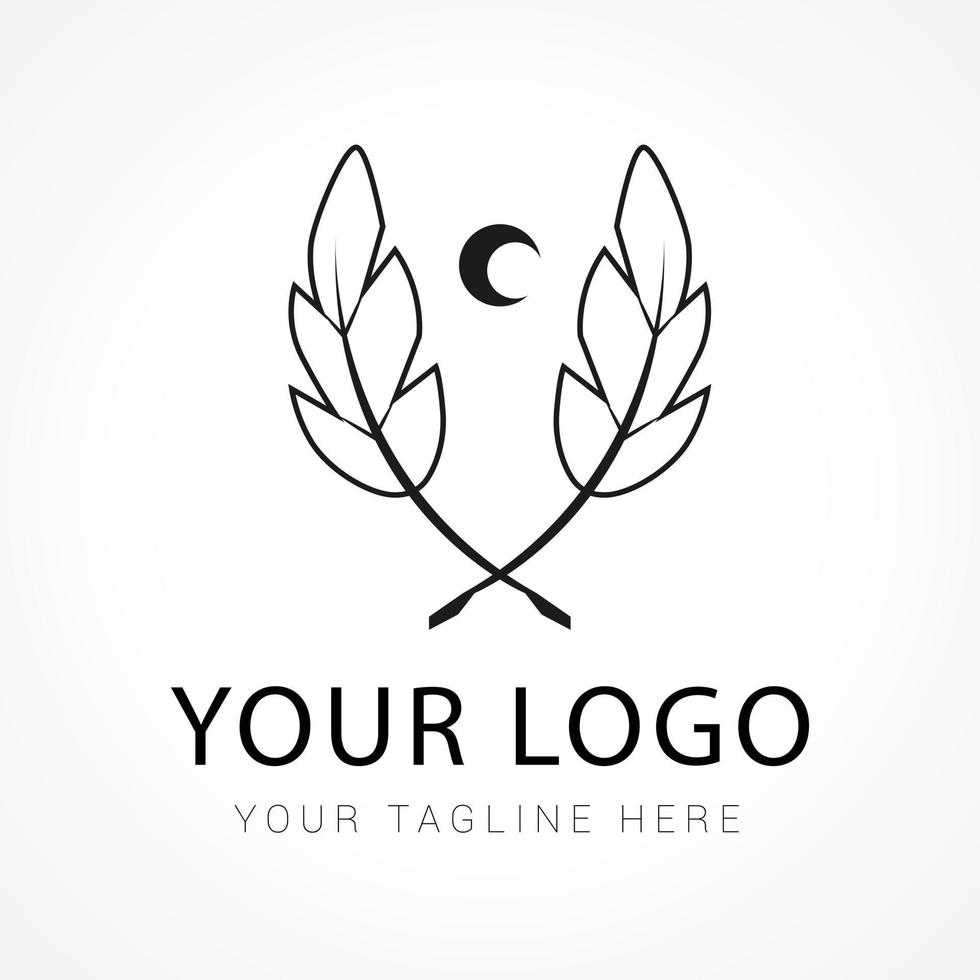 gradient quill pen logo template design vector