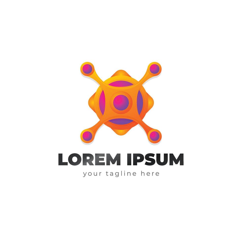 gradient hub logo template design vector
