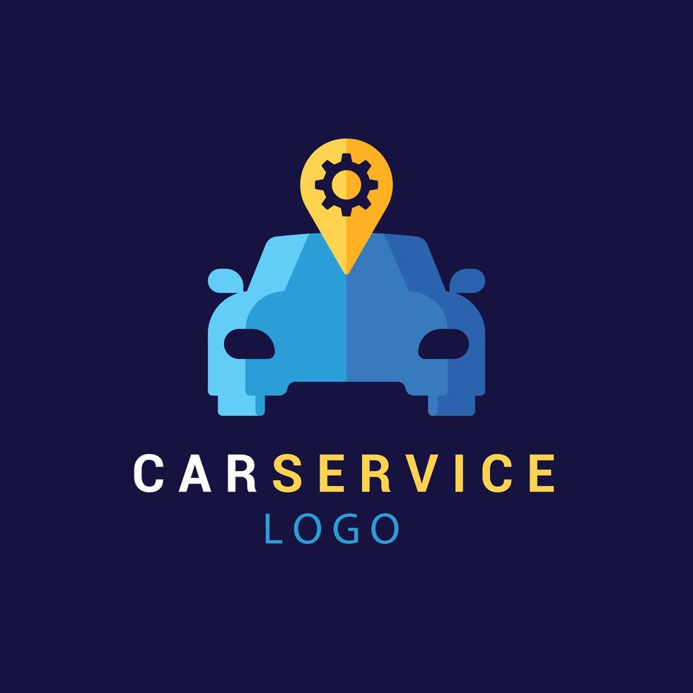 flat design car service logo template vector