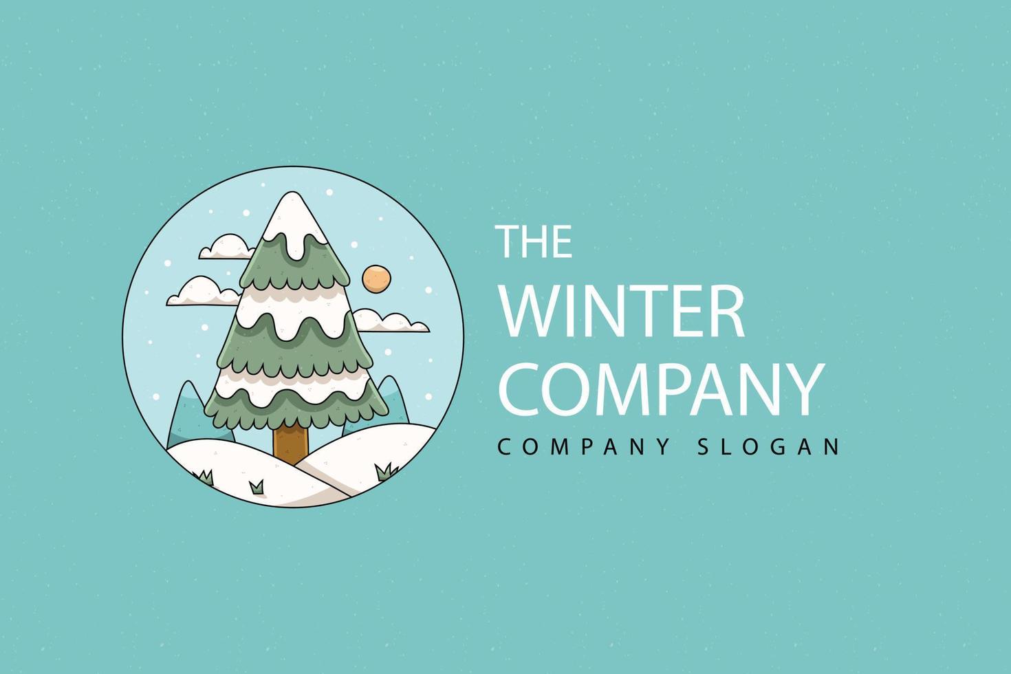 Realistic winter logo template design vector