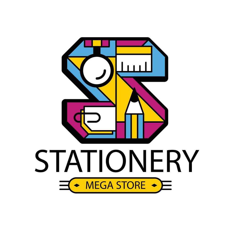 stationery store logo template design vector