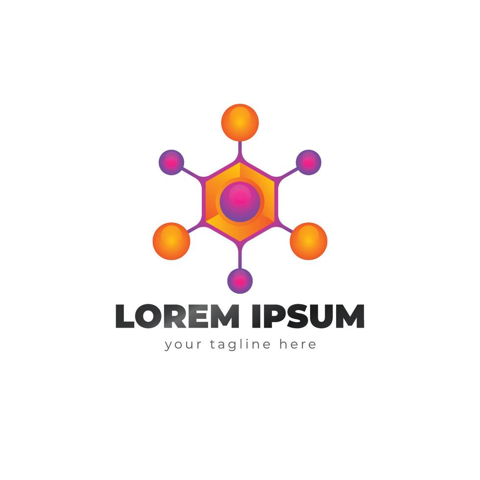 gradient hub logo template design vector