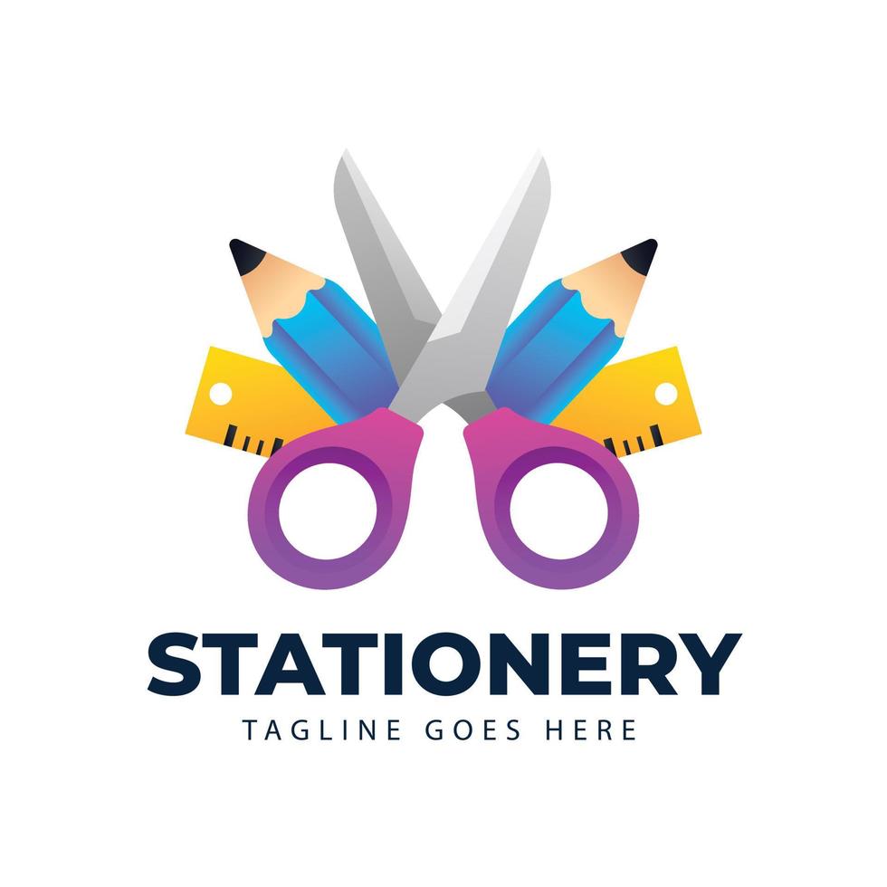 stationery store logo template design vector