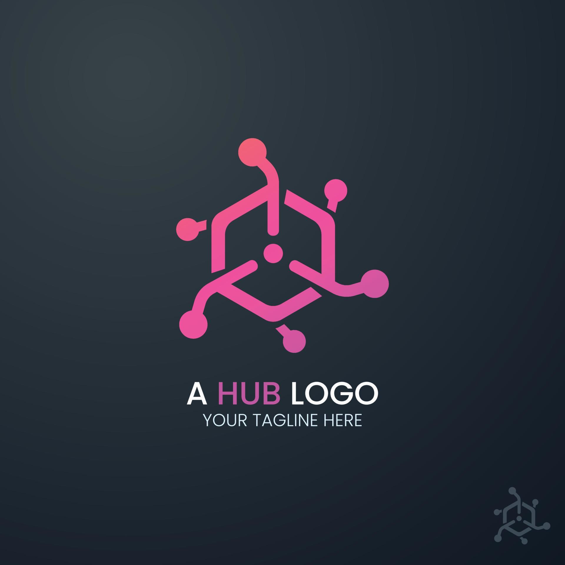 flat hub logo design template vector 14533026 Vector Art at Vecteezy