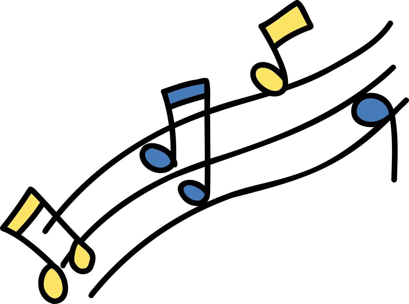 dibujado a mano ilustración de notas musicales vector