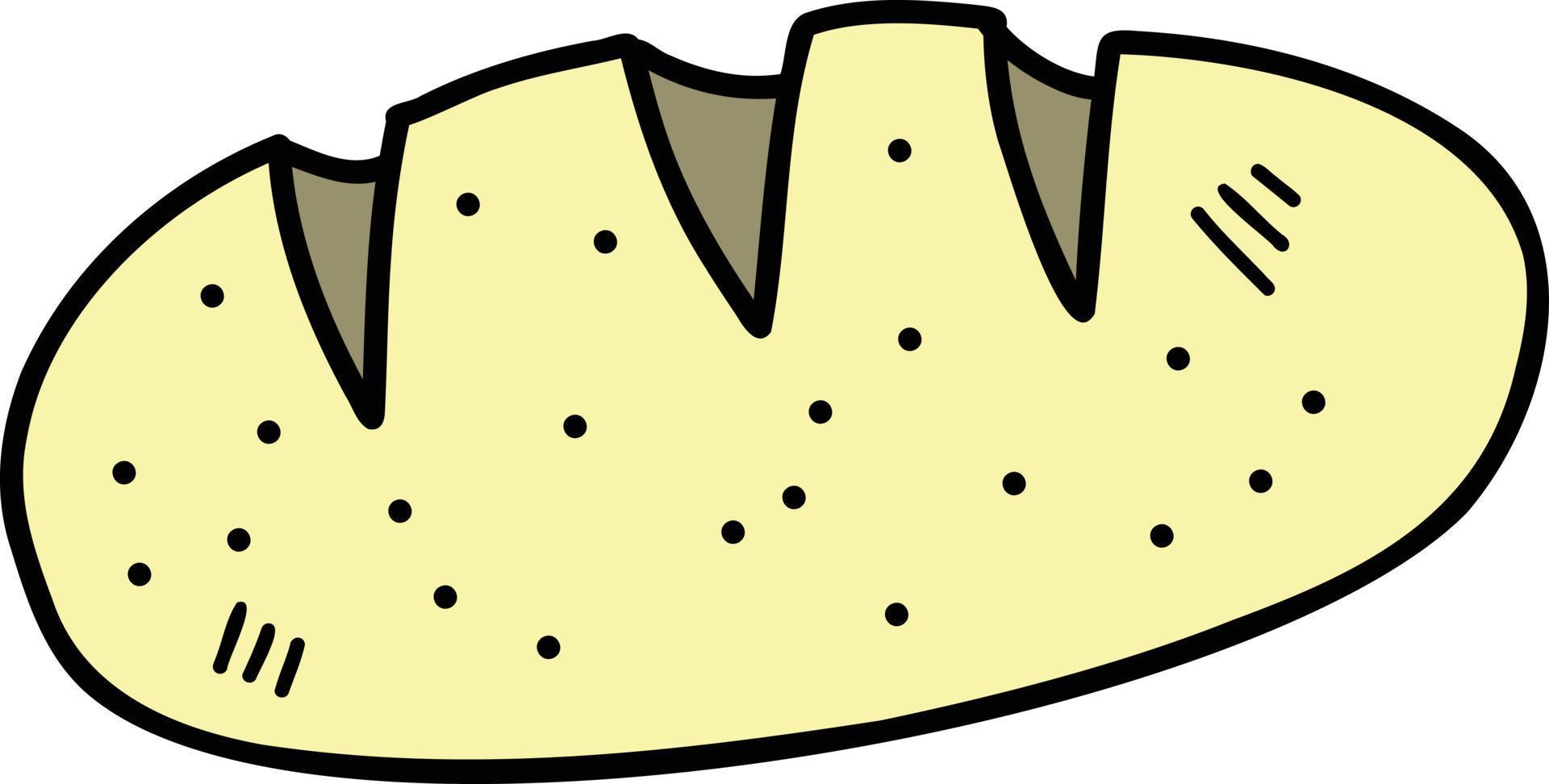 Hand Drawn loaf of bread illustration vector