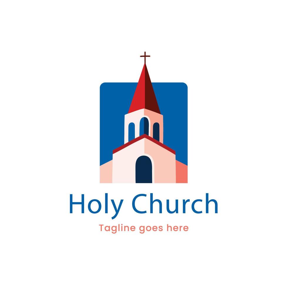 plantilla de logotipo de iglesia dibujada a mano vector