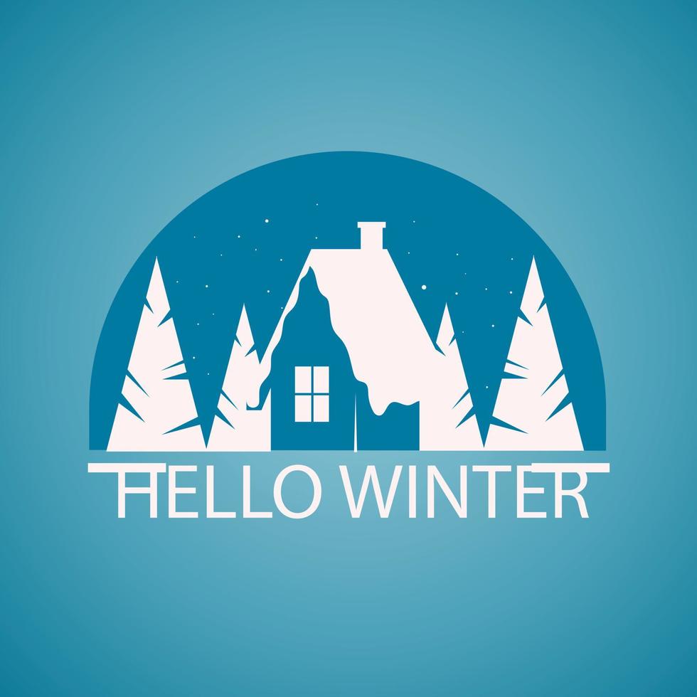 Realistic winter logo template design vector