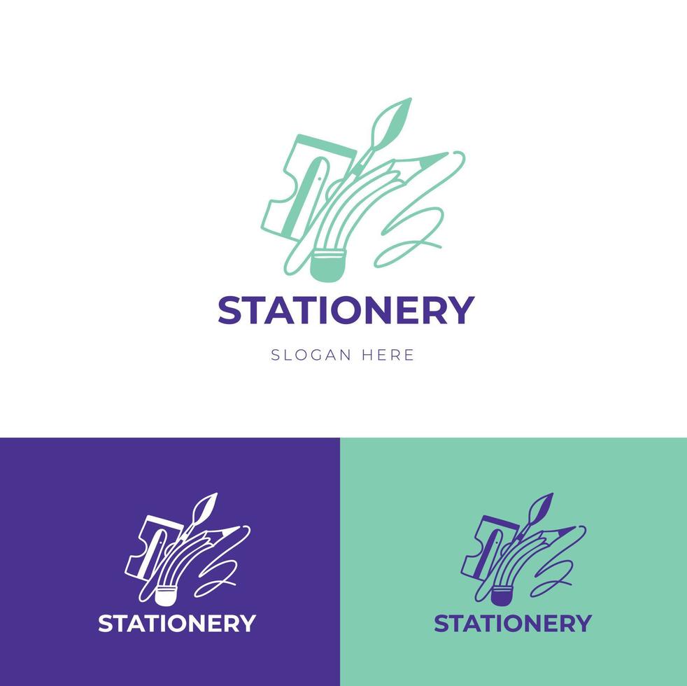 stationery store logo template design vector