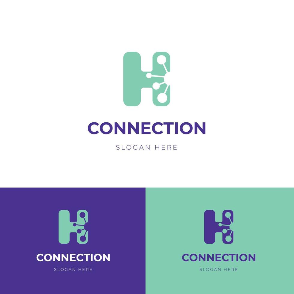 flat hub logo design template vector
