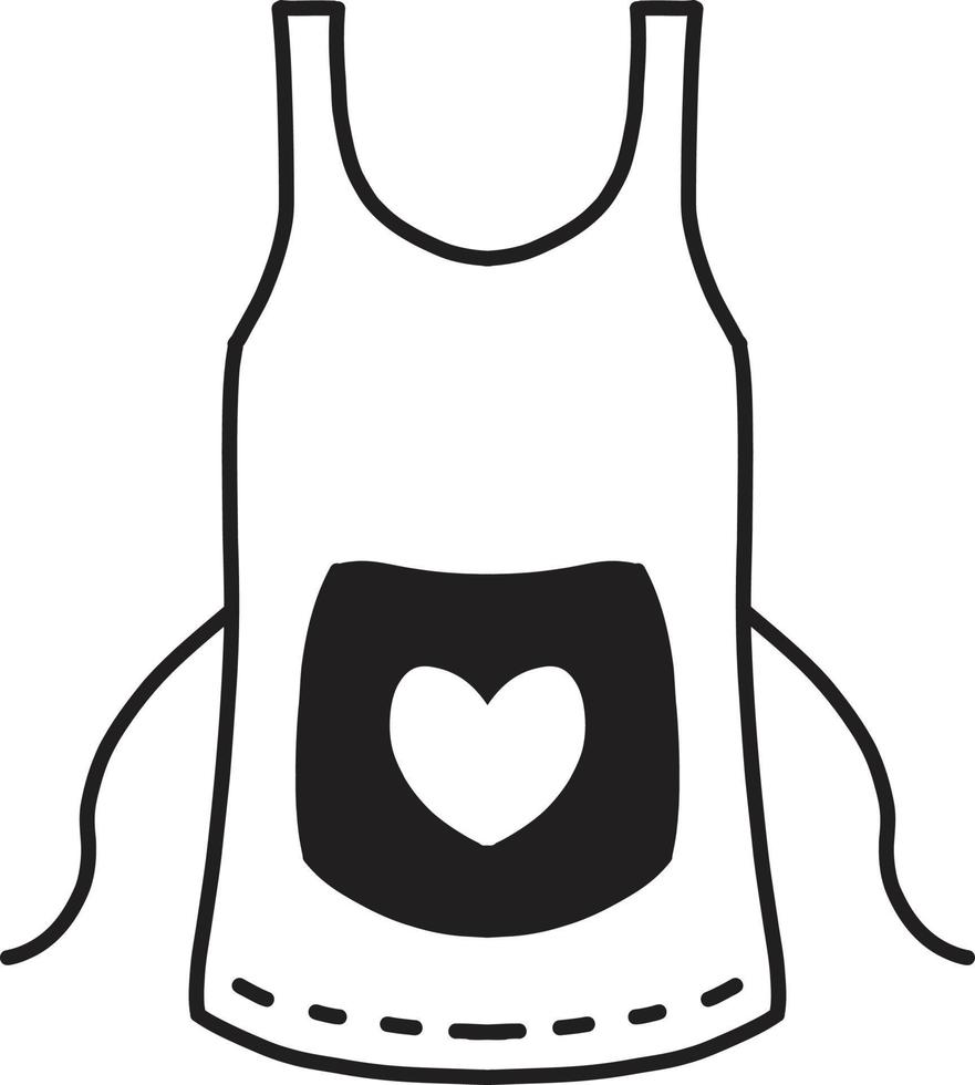 Hand Drawn maid apron illustration vector