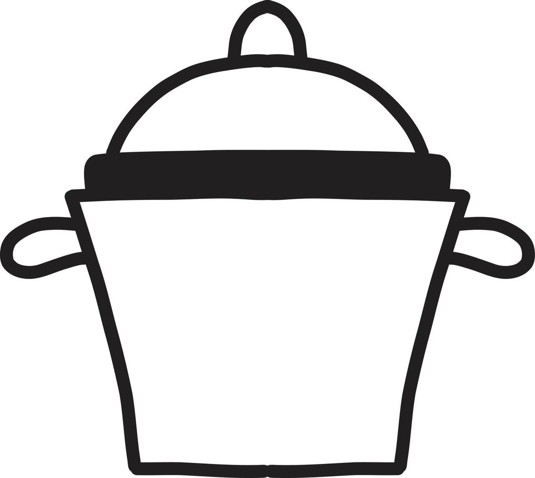 Hand Drawn cooking pot illustration vector