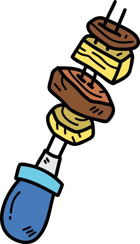 Hand Drawn barbeque sticks illustration vector
