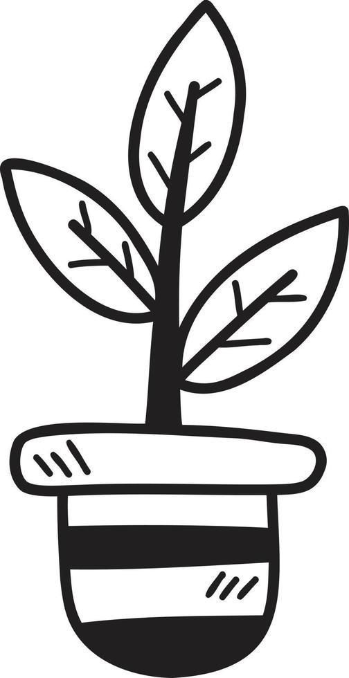 Hand Drawn tree sapling illustration vector