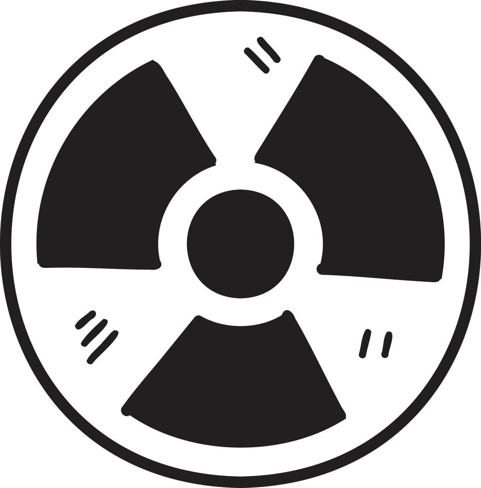 Hand Drawn radiation circle illustration vector