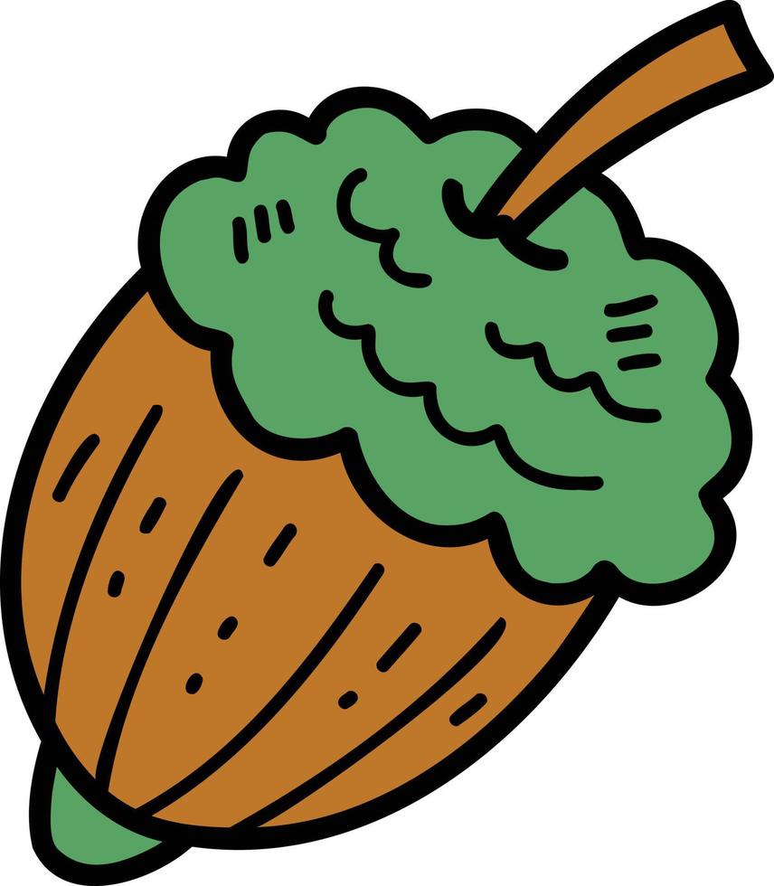 Hand Drawn acorn illustration vector
