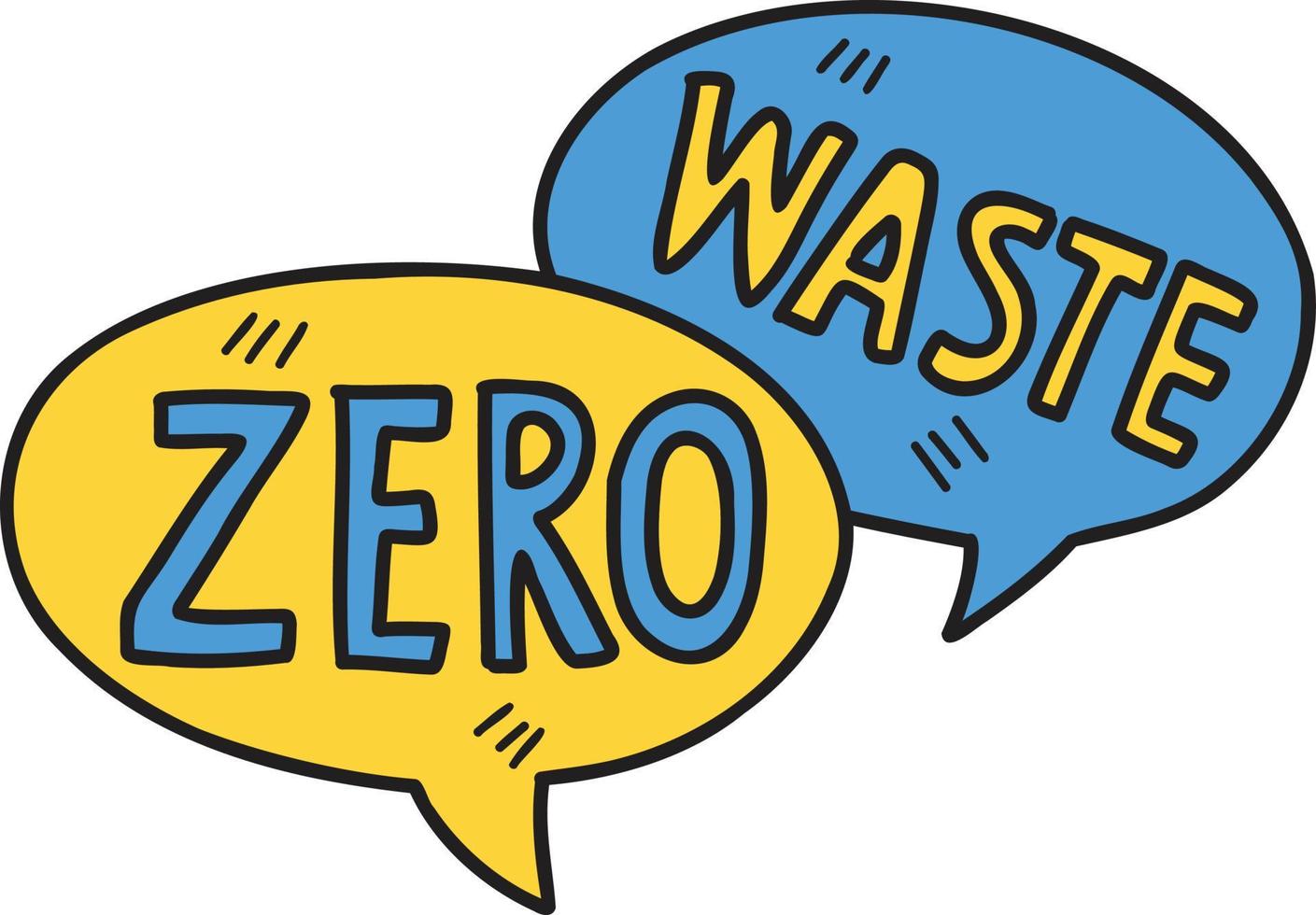 Hand Drawn Speech Box zero waste illustration vector