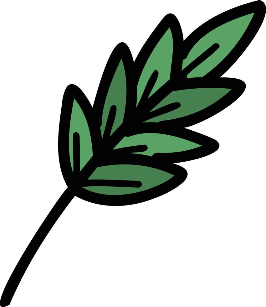 Hand Drawn leaf branch illustration vector
