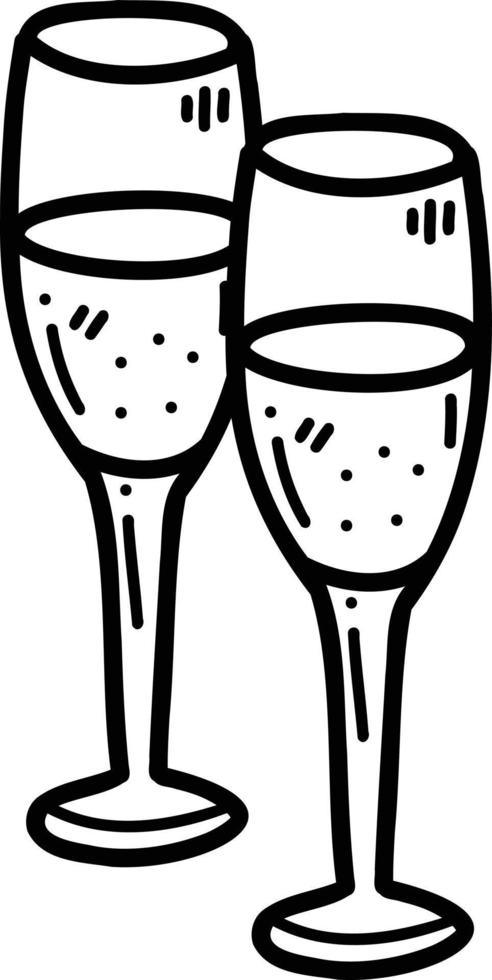 Hand Drawn wine glass illustration vector