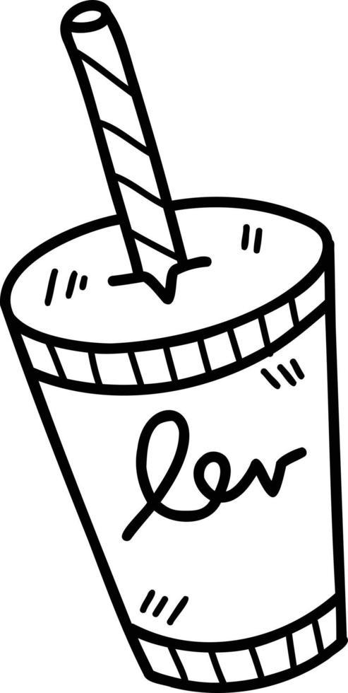 Hand Drawn Paper cups and straws illustration vector