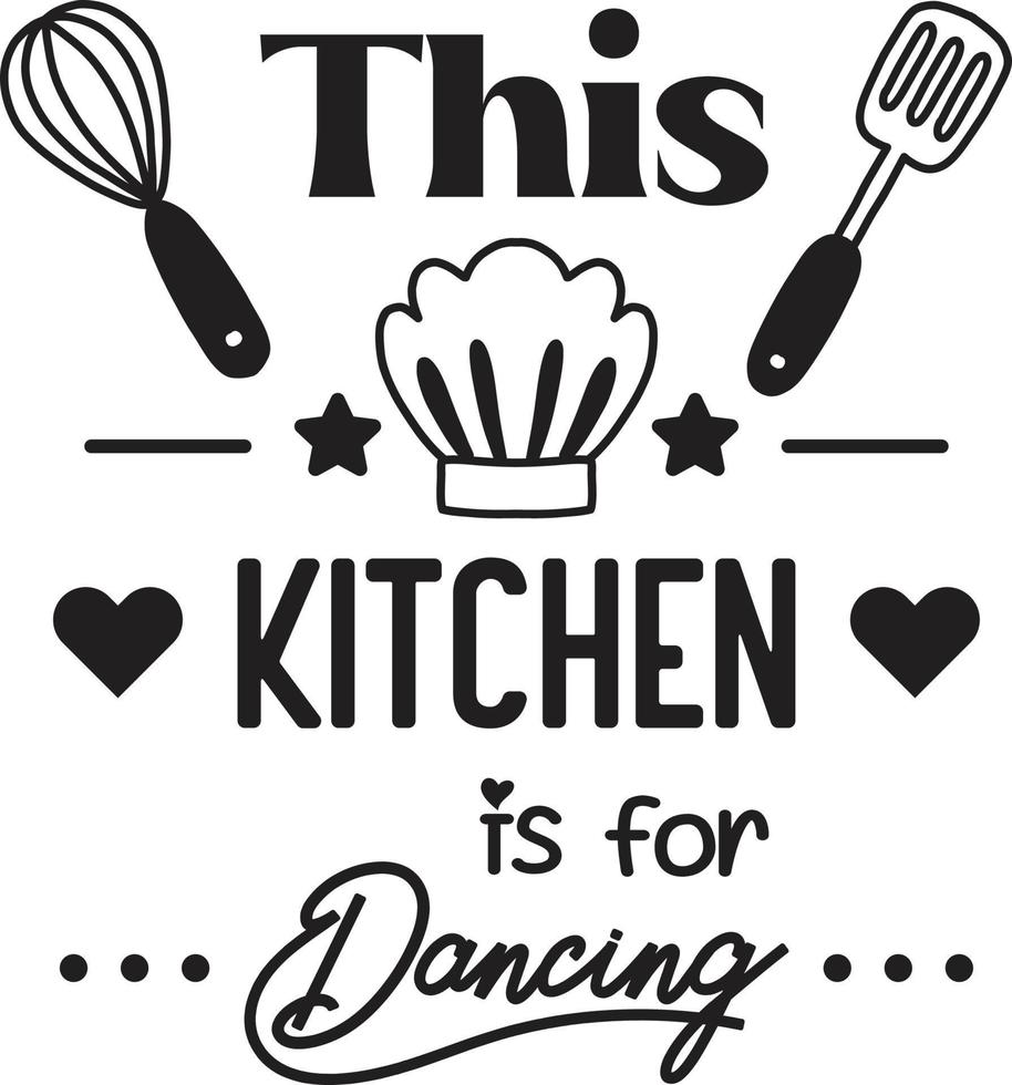 esta cocina es para letras de baile e ilustración de citas vector