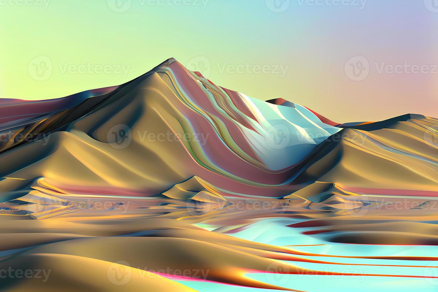 3d landscape computer generated abstact background Y2K aestetic photo