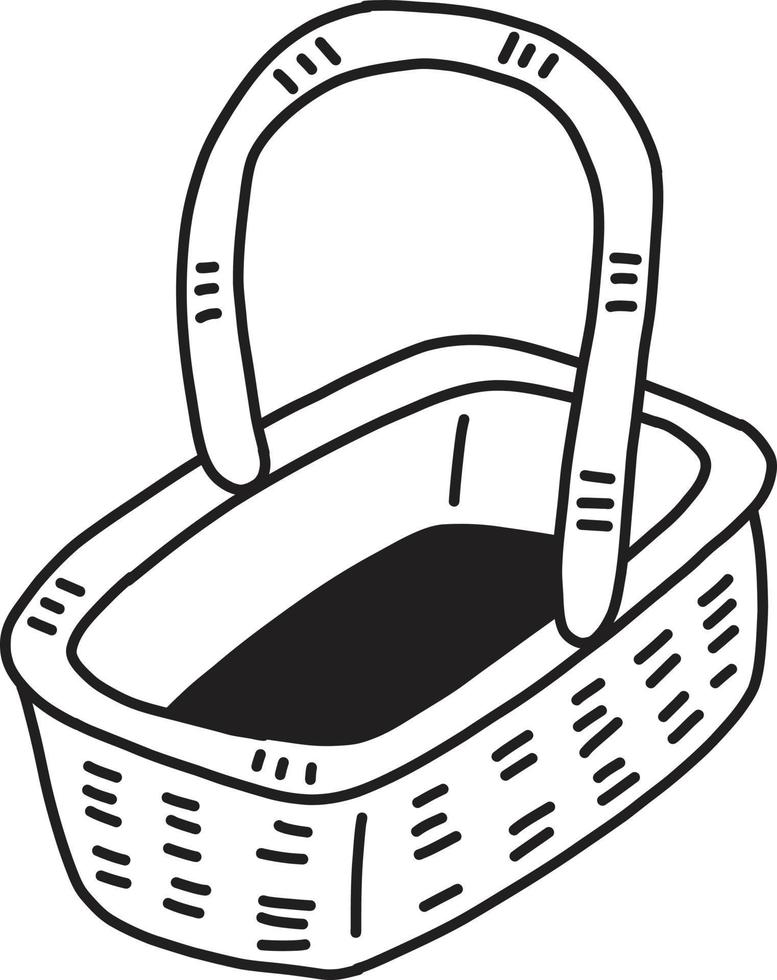 ilustración de cesta dibujada a mano vector