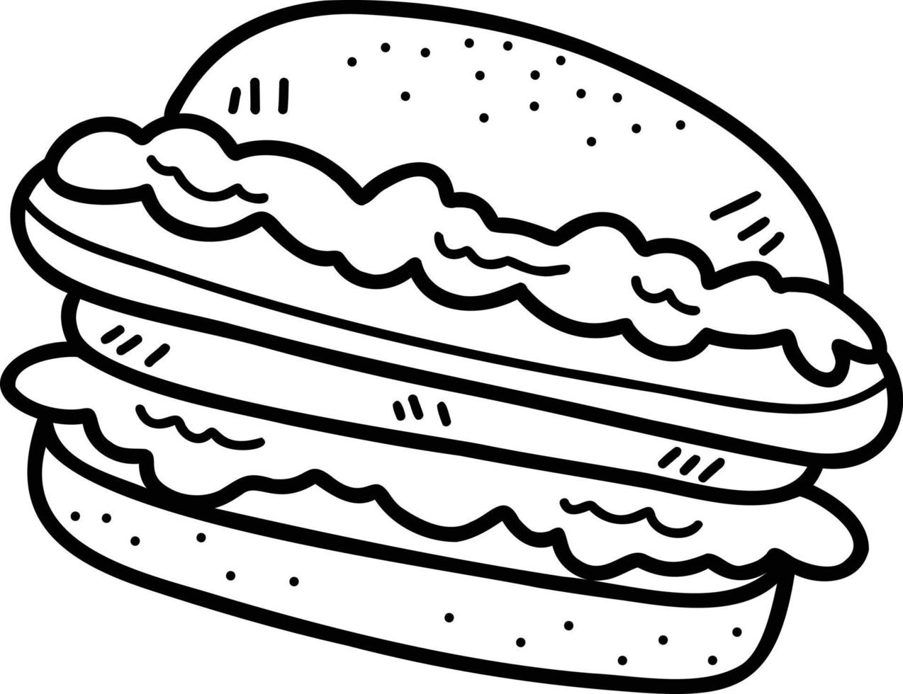 ilustración de hamburguesa dibujada a mano vector