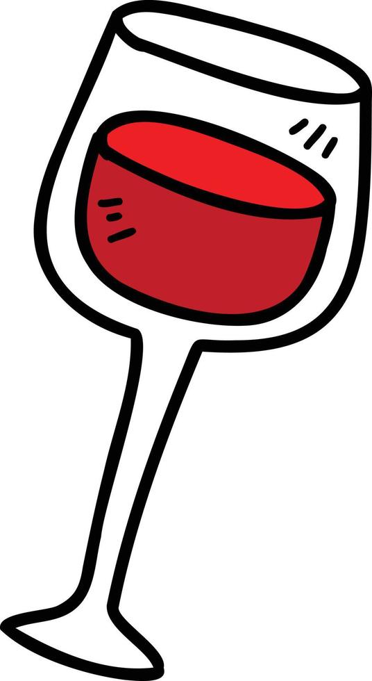 dibujado a mano ilustración de copa de vino vector