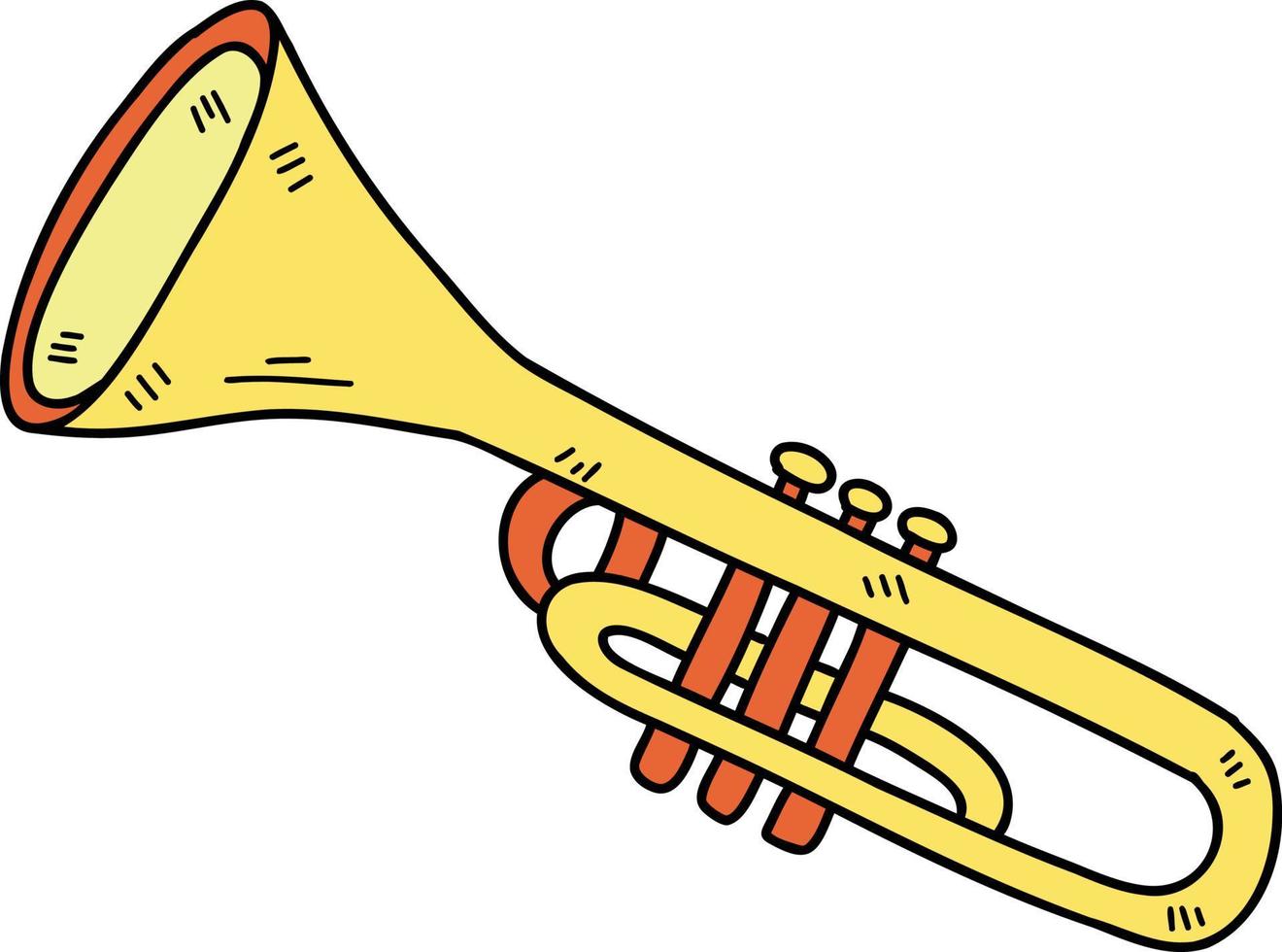 ilustración de trompeta dibujada a mano vector