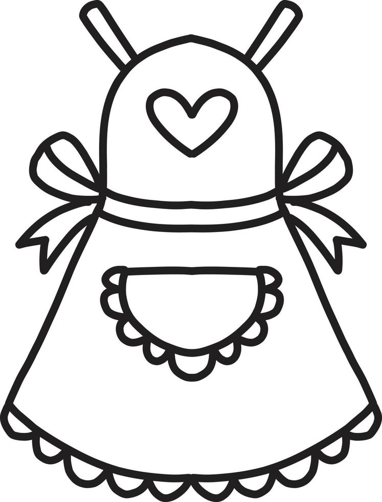 Hand Drawn maid apron illustration vector