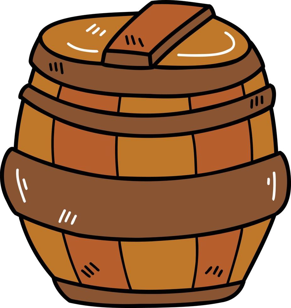 dibujado a mano ilustración de barril de cerveza vector