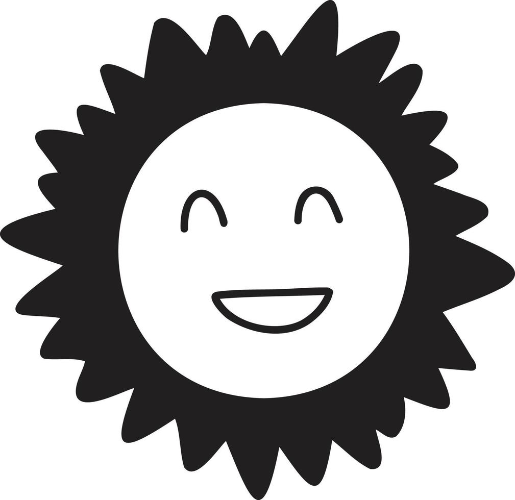 Hand Drawn cute sun illustration vector