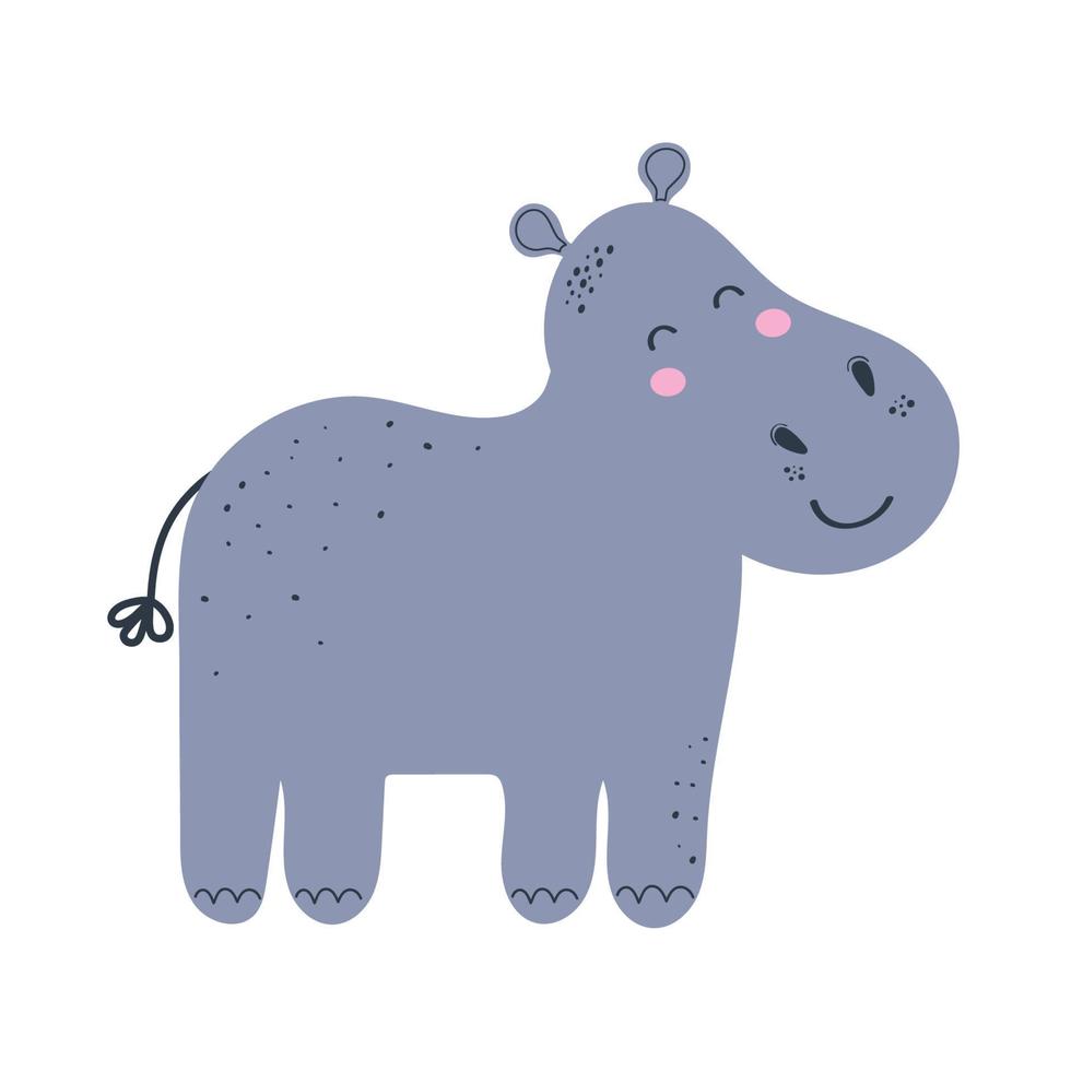 lindo hipopótamo adorable vector