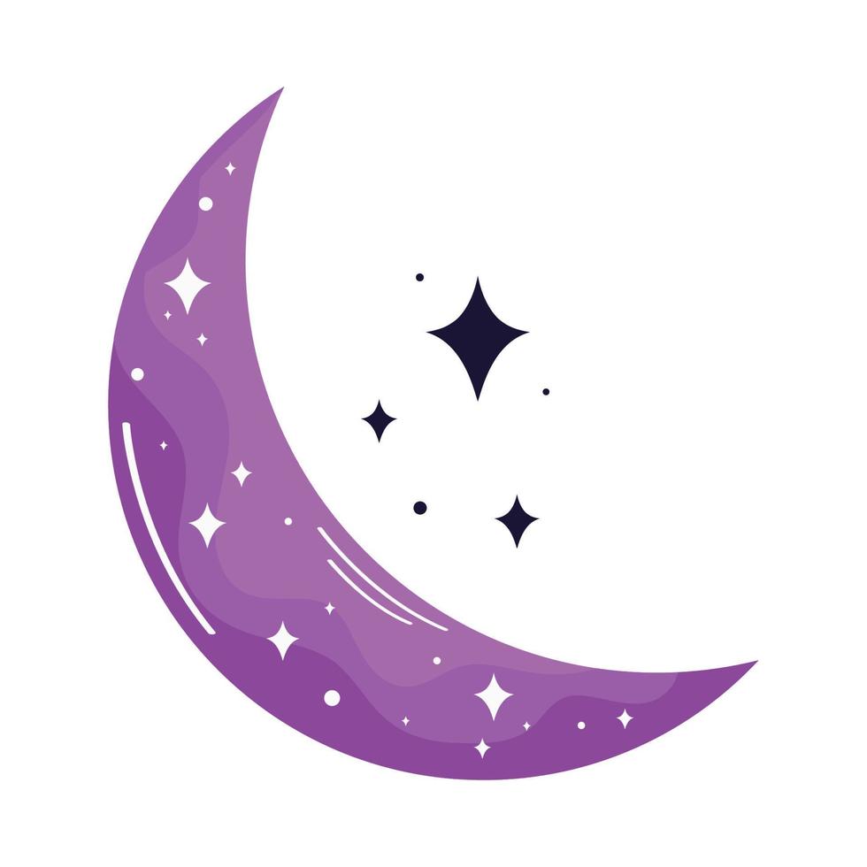 luna creciente morada vector