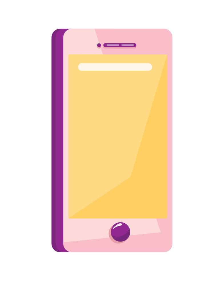 pink smartphone device technology vector