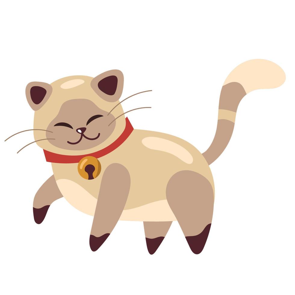 cute little beige cat vector