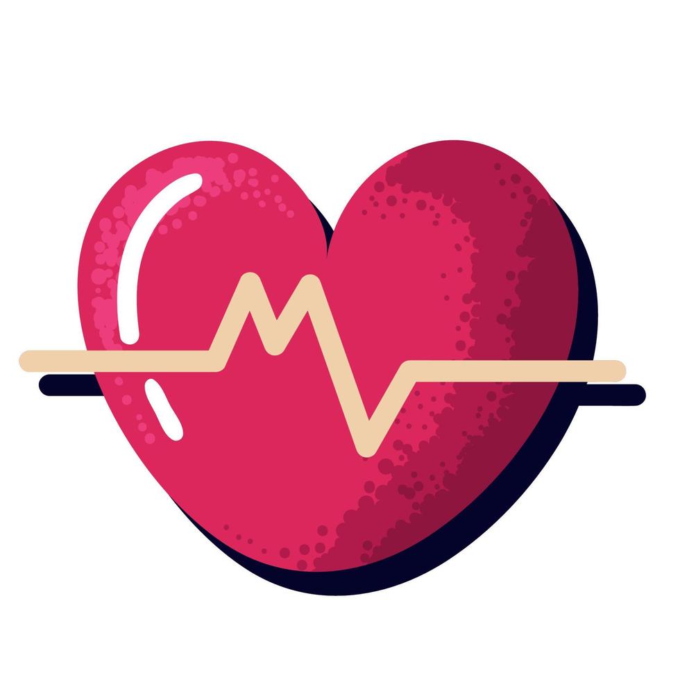 heart cardio with heartbeat vector