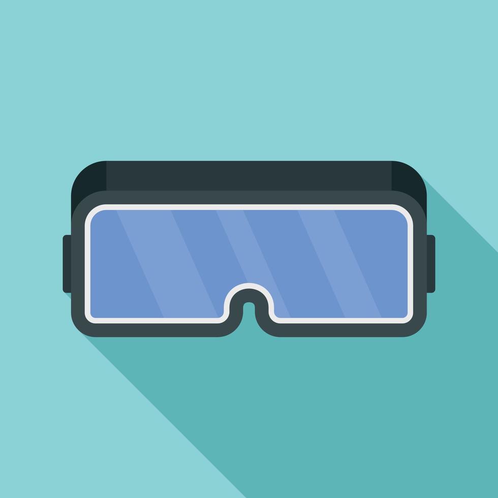 Vr game goggles icon, flat style vector