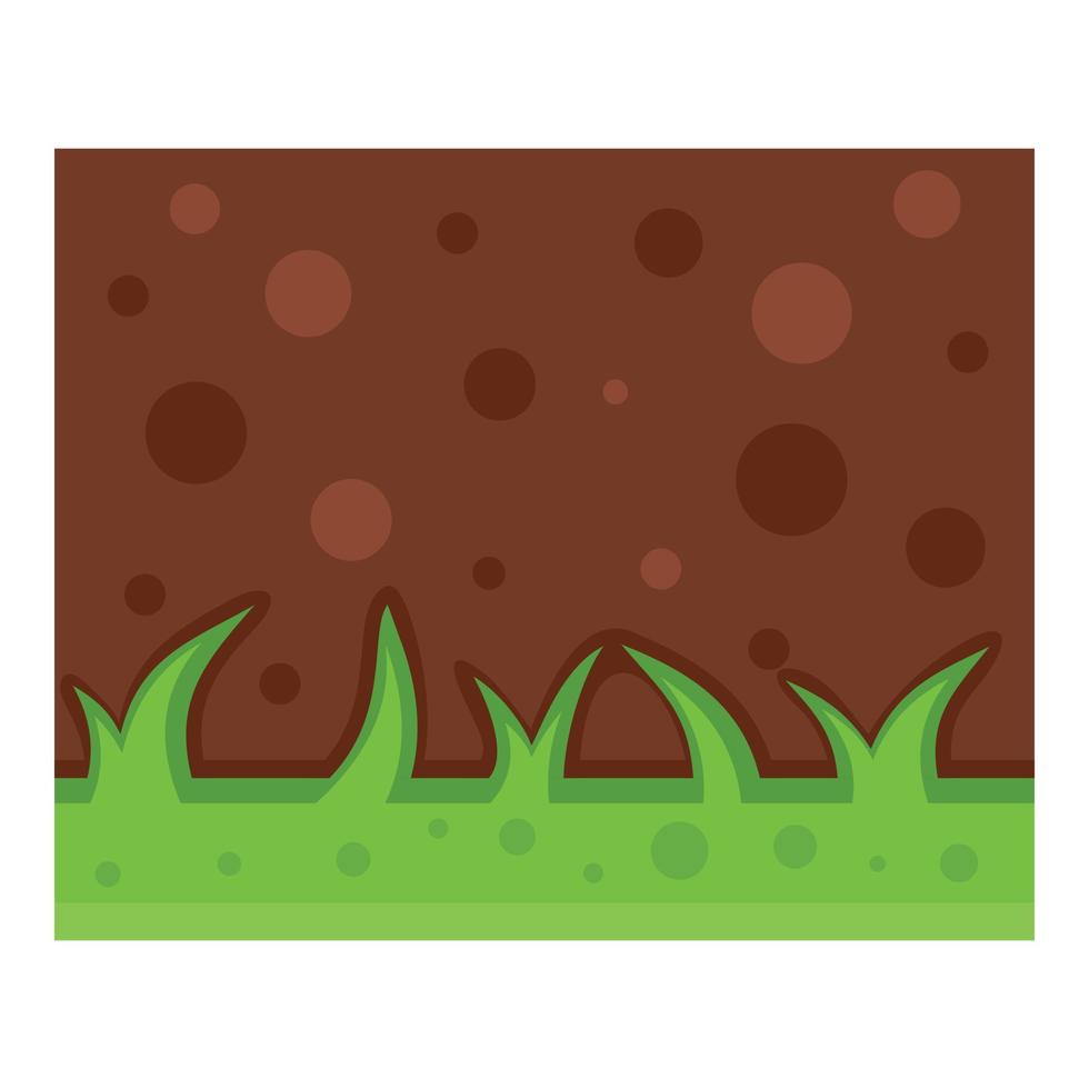 icono de hierba de plataforma de juego, estilo plano vector