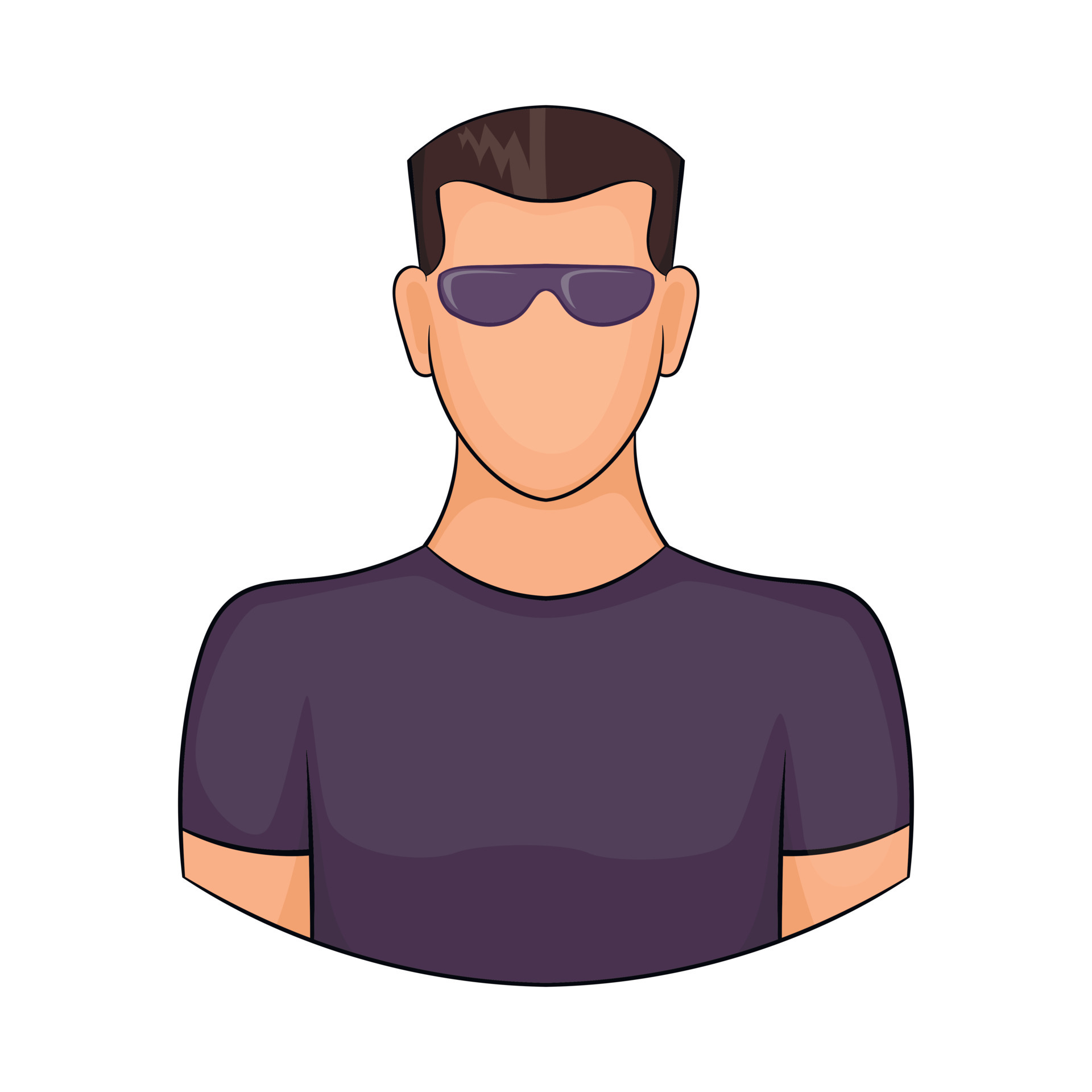 Man in glasses icon, cartoon style 14534187 Vector Art at Vecteezy