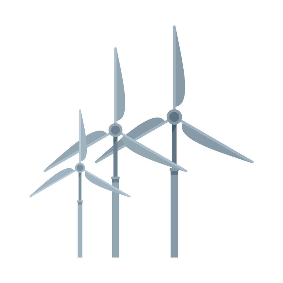 Wind power plant icon, flat style vector