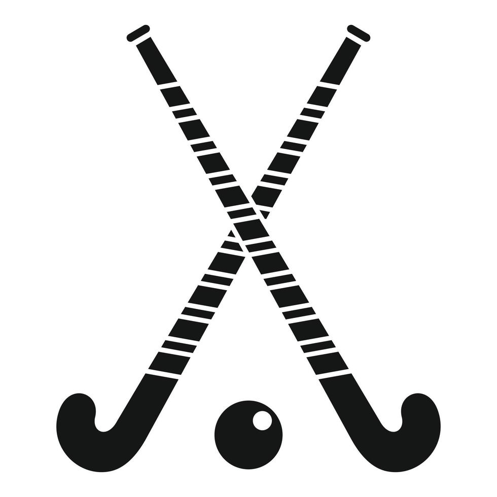 icono de palos cruzados de hockey sobre césped, estilo simple vector