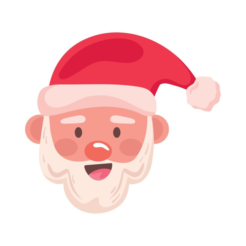 santa claus cabeza sonriente vector