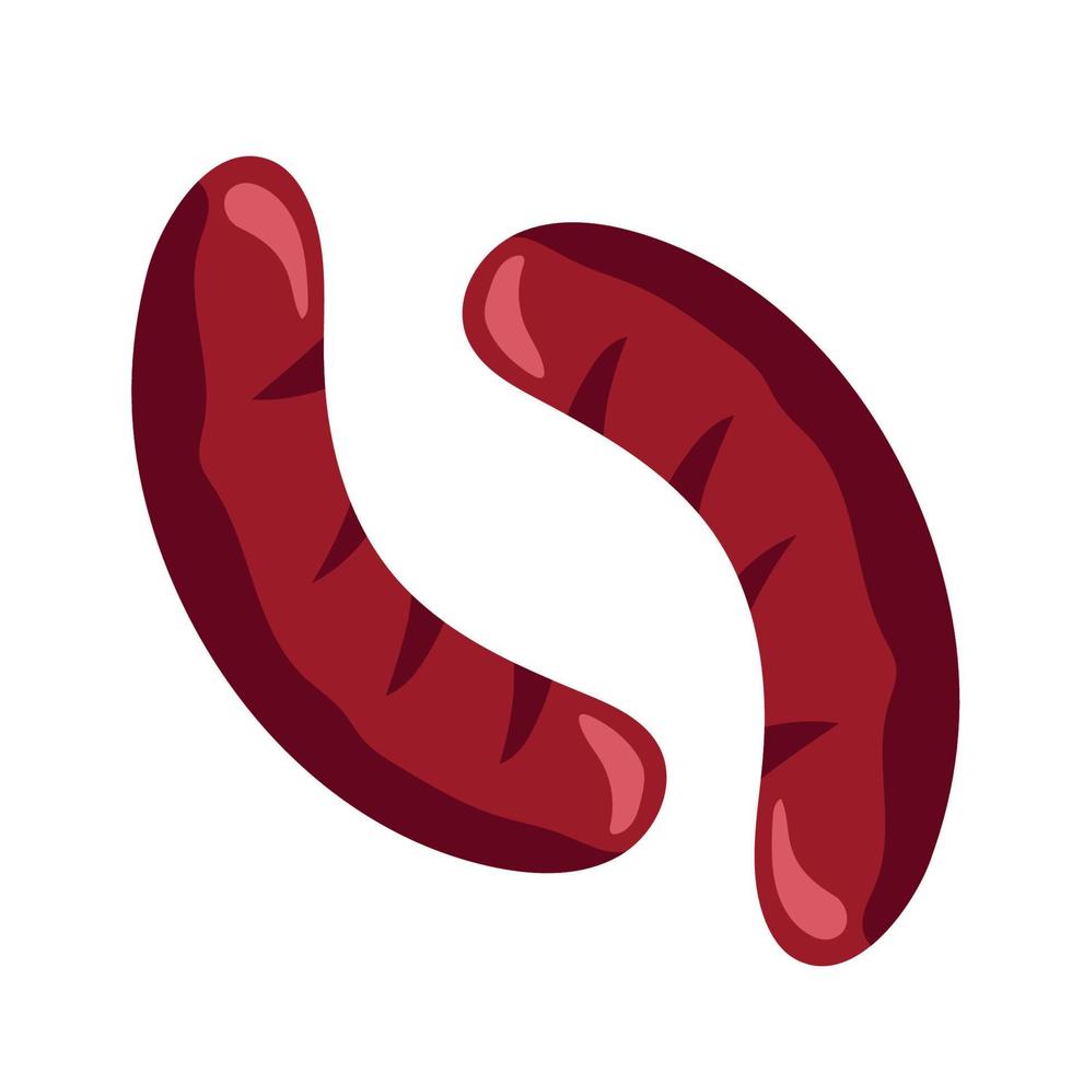 delicious sausages food vector