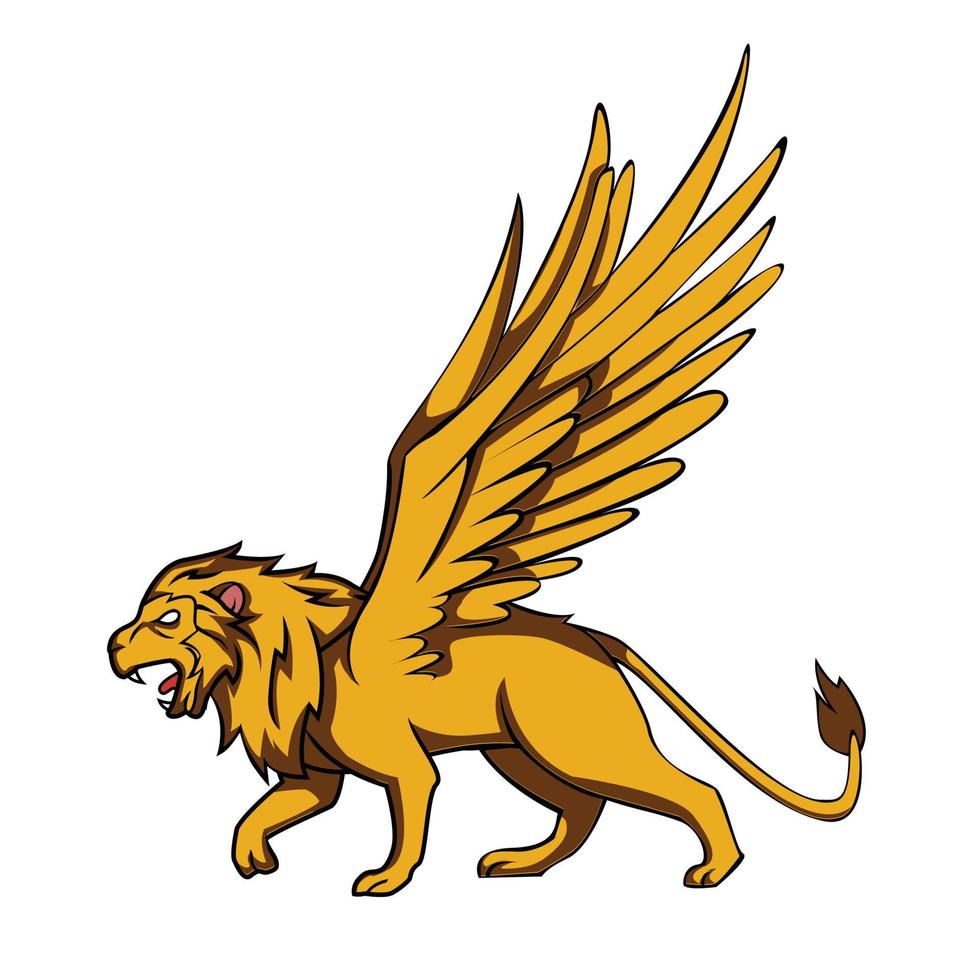 Lion Wing Walking Illustration vector